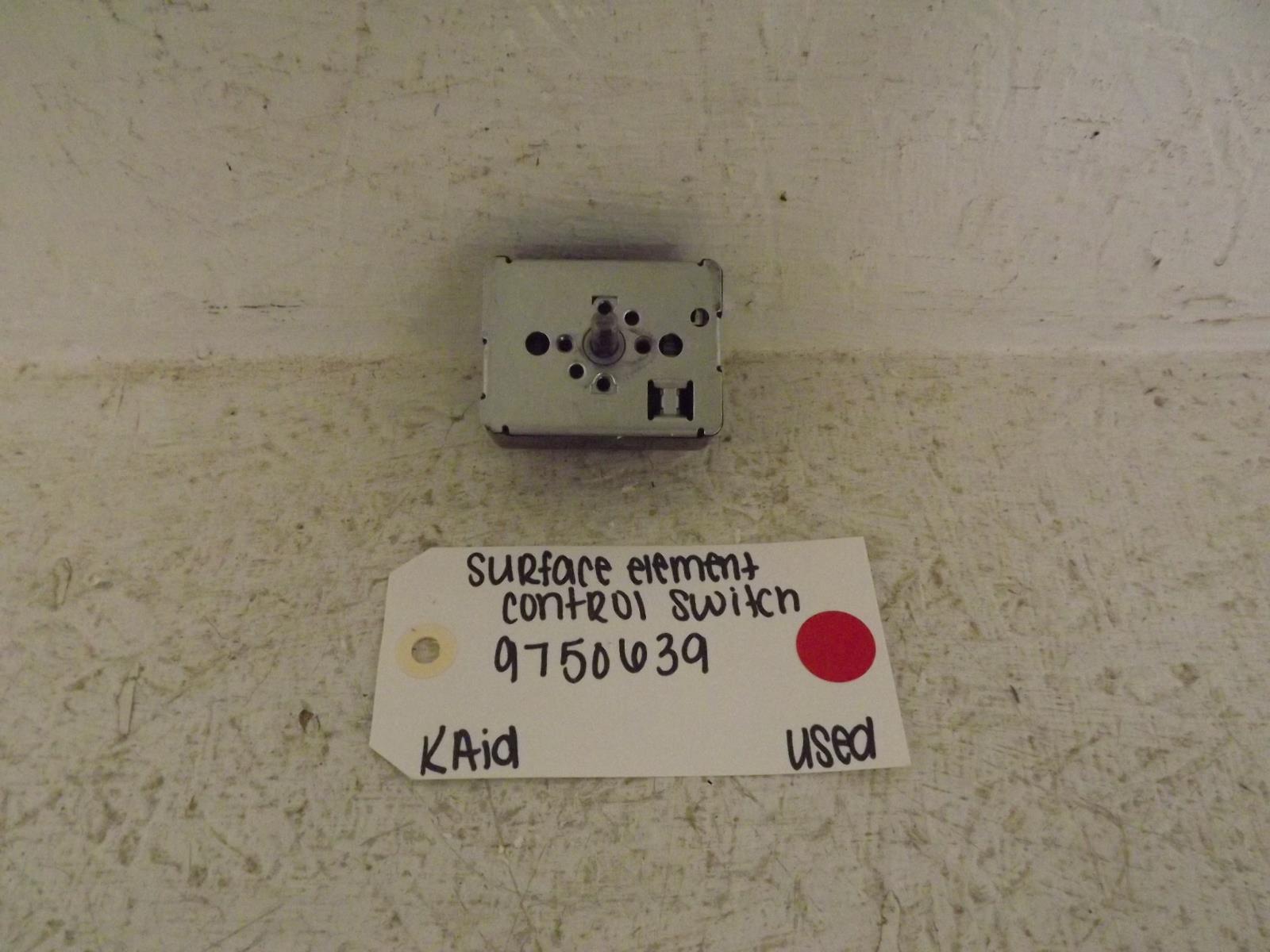 KitchenAid Range 9750639 Surface Element Control Switch Used KitchenAid Range 9750639 Surface Element Control Switch Used